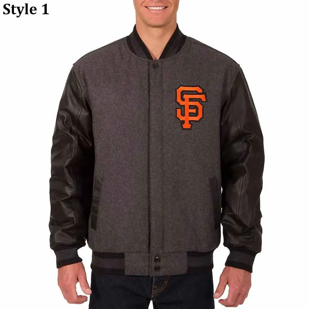Charcoal-Black San Francisco Giants Varsity Jacket Charcoal-Black San Francisco Giants Varsity Jacket