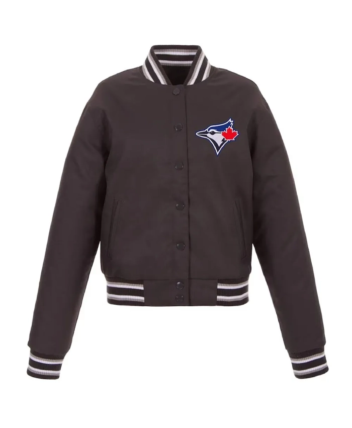 Charcoal Toronto Blue Jays Poly-Twill Jacket Charcoal Toronto Blue Jays Poly-Twill Jacket
