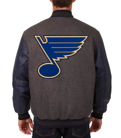 Charcoal and Navy St. Louis Blues Varsity Jacket