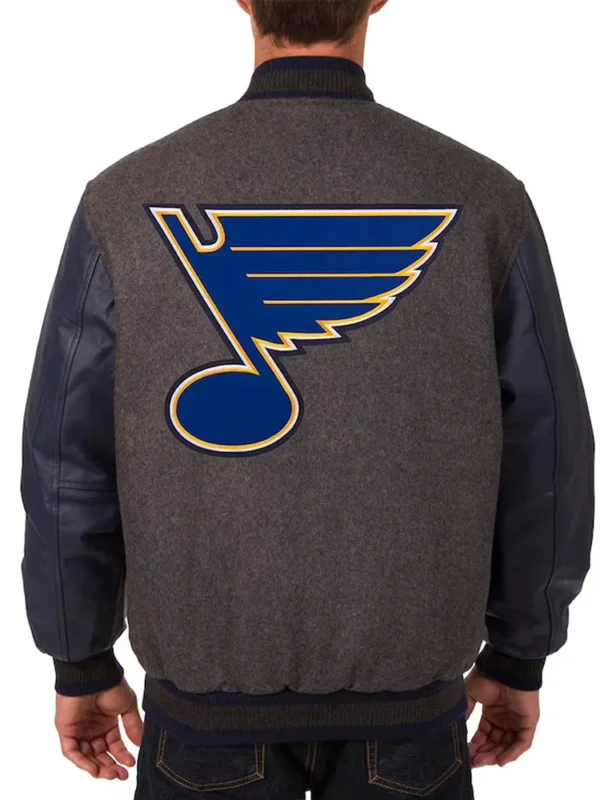 Charcoal and Navy St. Louis Blues Varsity Jacket