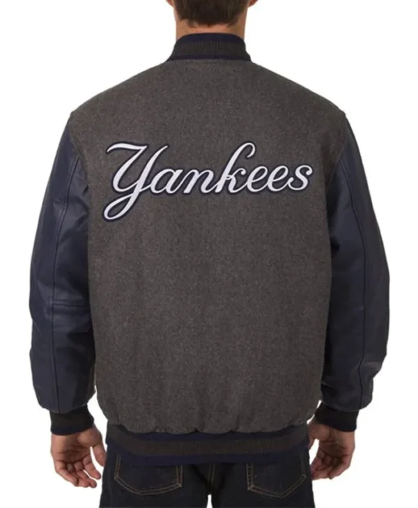 NY Yankees Varsity Charcoal and Navy Jacket