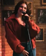 Ella Bright Cherry Pie Red Bomber Jacket
