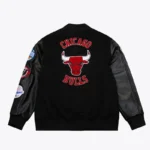 Chicago Bulls Black Out Vintage Logo Varsity Jacket