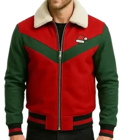 Christmas Red and Green Varsity Jacket