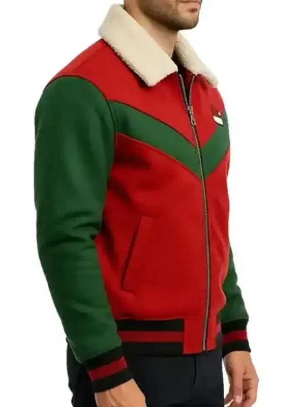 Christmas Red and Green Varsity Jacket