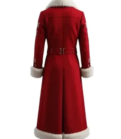 Christmas Santa Claus Red Wool Long Coat