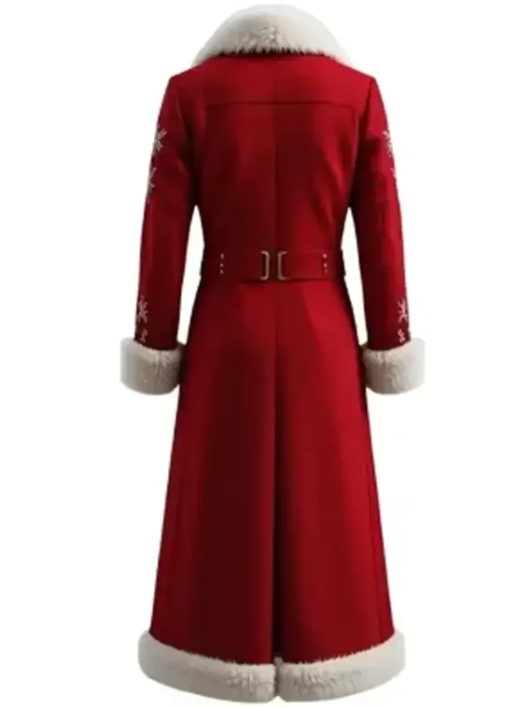 Christmas Santa Claus Red Wool Long Coat