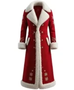 Christmas Santa Claus Red Wool Long Coat