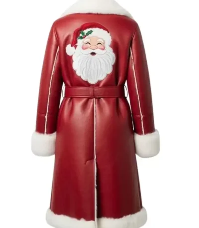 Christmas Santa Red Shearling Coat