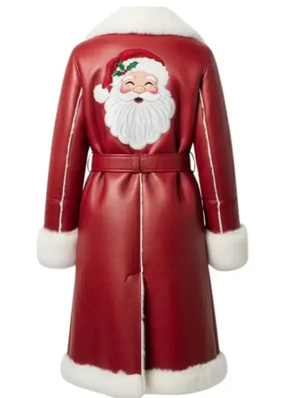 Christmas Santa Red Shearling Coat