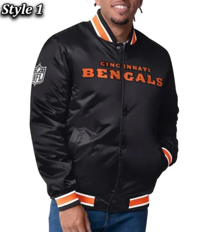 Cincinnati Bengals 49ers Closer Black-Orange Satin Jacket