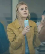 Clara Galle Olympo S01 Yellow Leather Bomber Jacket