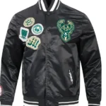 Classic Milwaukee Bucks Diy Pick Stitch Rib Satin Jacket