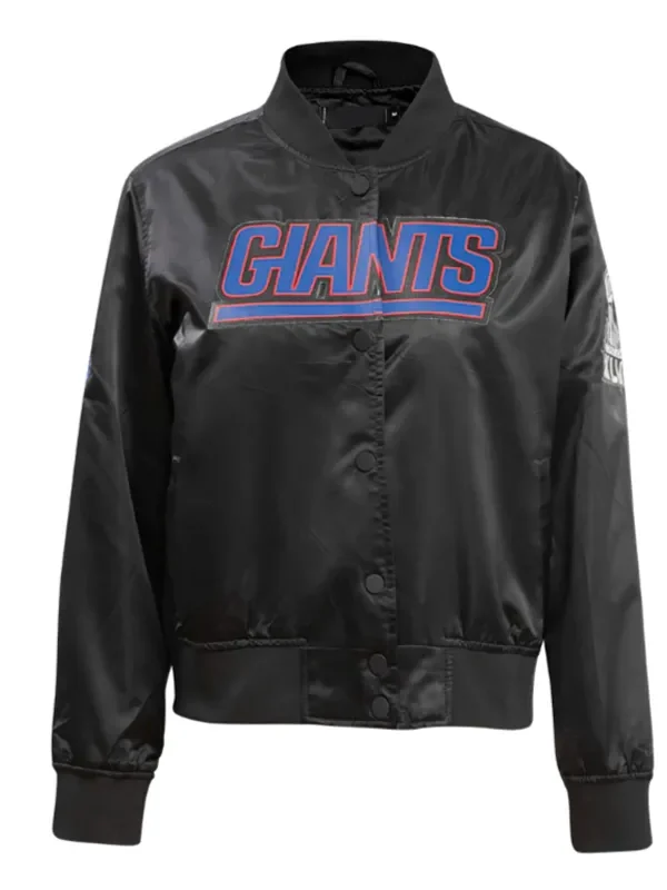 Classic New York Giants Black Satin Jacket