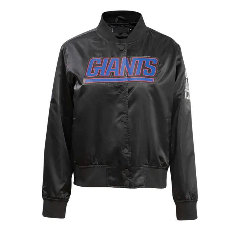 Classic New York Giants Black Satin Jacket Classic New York Giants Black Satin Jacket
