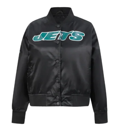 Classic New York Jets Black Satin Jacket