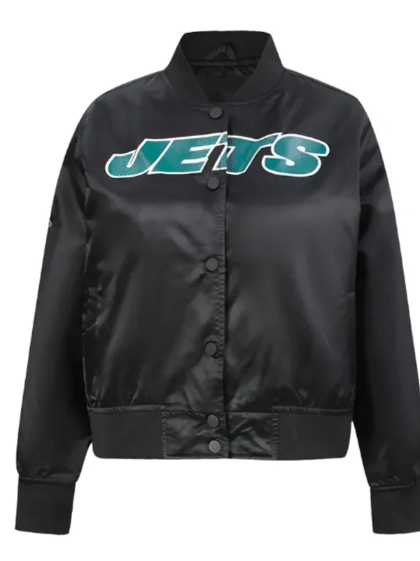 Classic New York Jets Black Satin Jacket
