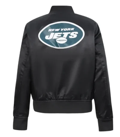 Classic New York Jets Black Satin Jacket
