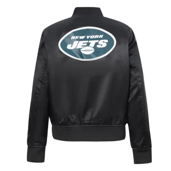 Classic New York Jets Black Satin Jacket