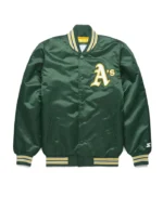 Classic Oakland Athletics Green Varsity Satin Jacket