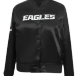 Classic Philadelphia Eagles Black Satin Jacket