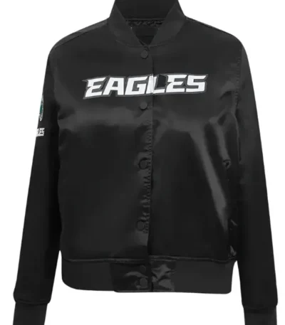 Classic Philadelphia Eagles Black Satin Jacket