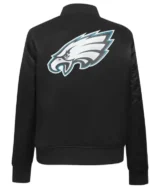 Classic Philadelphia Eagles Black Satin Jacket