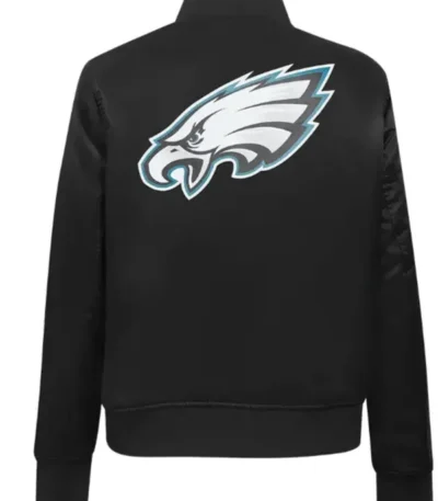 Classic Philadelphia Eagles Black Satin Jacket
