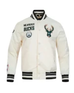 Classic Retro Milwaukee Bucks Rib Satin Jacket
