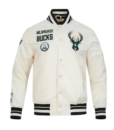 Classic Retro Milwaukee Bucks Rib Satin Jacket