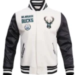 Classic Retro Milwaukee Bucks Rib Varsity Jacket