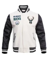 Classic Retro Milwaukee Bucks Rib Varsity Jacket