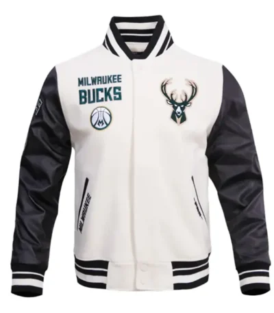 Classic Retro Milwaukee Bucks Rib Varsity Jacket