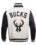 Classic Retro Milwaukee Bucks Rib Varsity Jacket