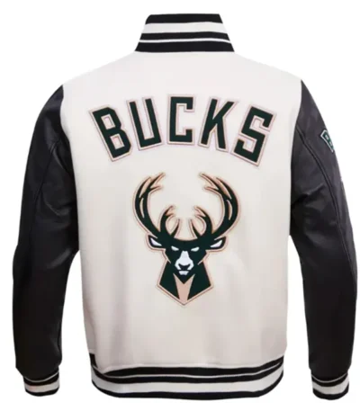 Classic Retro Milwaukee Bucks Rib Varsity Jacket