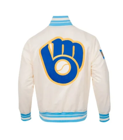 Retro Milwaukee Brewers Classic Rib Satin Jacket