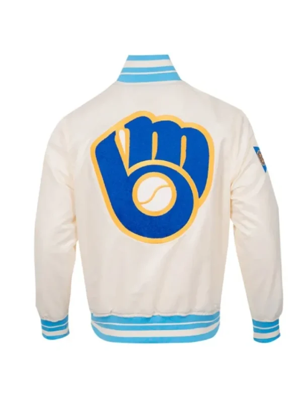 Retro Milwaukee Brewers Classic Rib Satin Jacket