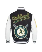 Mashup Oakland Athletics Black and White Varsity Jacket
