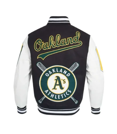 Mashup Oakland Athletics Black and White Varsity Jacket