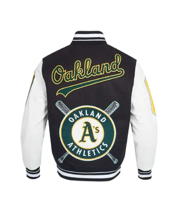 Mashup Oakland Athletics Black and White Varsity Jacket