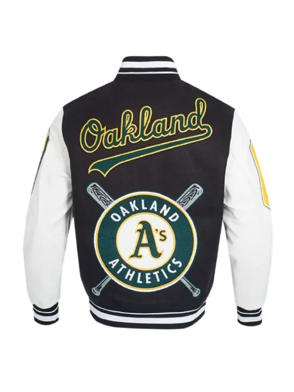 Mashup Oakland Athletics Black and White Varsity Jacket