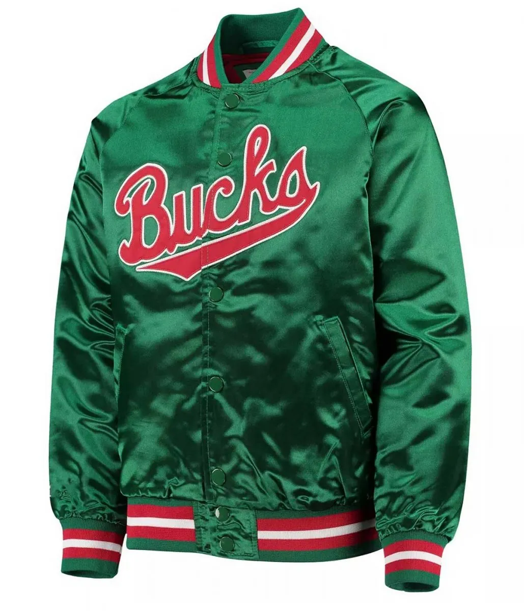Classics Bomber Milwaukee Bucks Hardwood Green Jacket Classics Bomber Milwaukee Bucks Hardwood Green Jacket