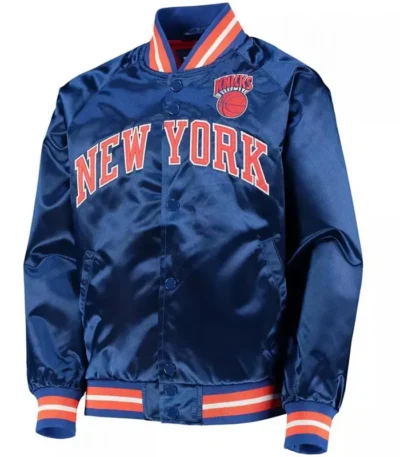 Classics Hardwood Ny Knicks Satin Blue Jacket