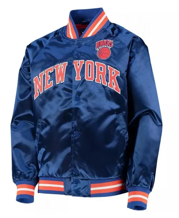 Classics Hardwood Ny Knicks Satin Blue Jacket