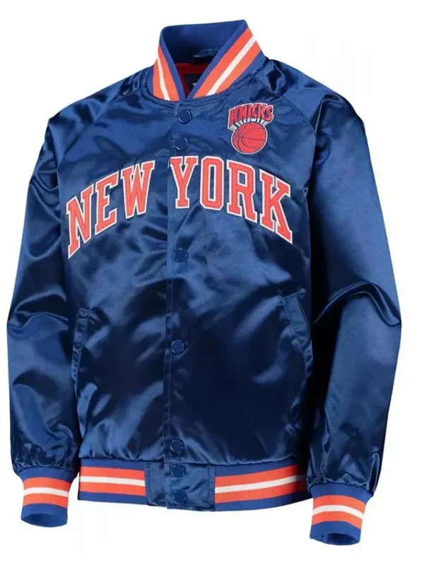 Classics Hardwood Ny Knicks Satin Blue Jacket