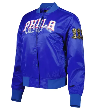 Classics Philadelphia 76ers Royal Satin Jacket