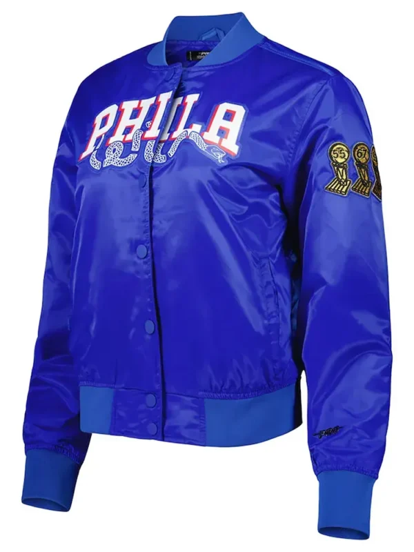 Classics Philadelphia 76ers Royal Satin Jacket