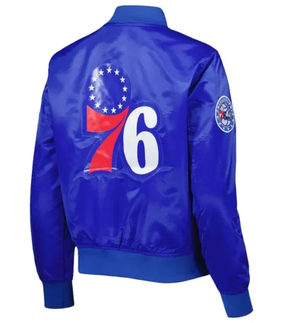 Classics Philadelphia 76ers Royal Satin Jacket