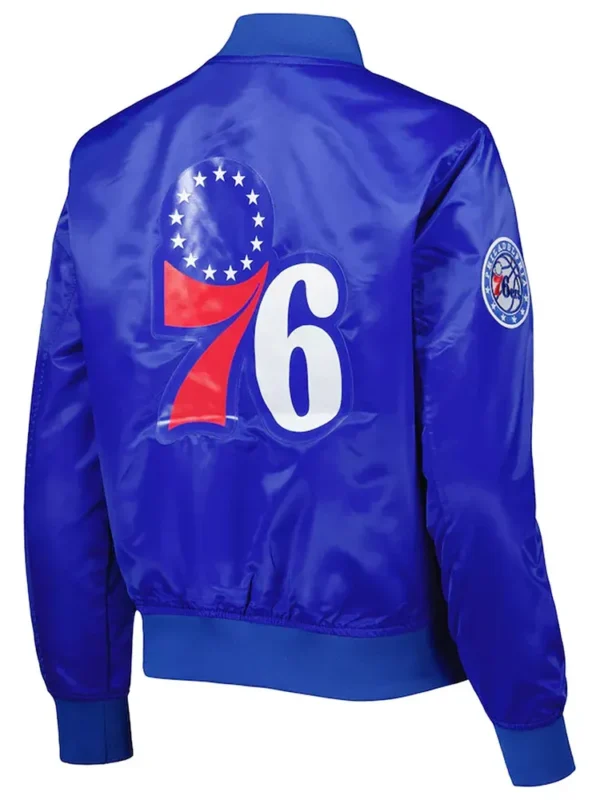 Classics Philadelphia 76ers Royal Satin Jacket