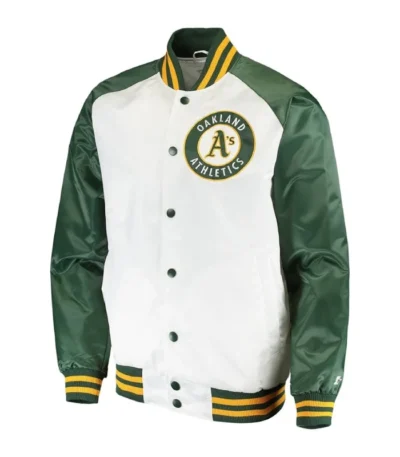 Clean-Up Hitter Oakland Athletics White and Green Jacket